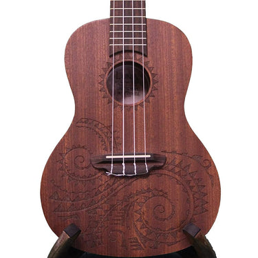 Luna Tattoo Concert Mahogany Ukulele w/ Gig Bag Satin Natural + 1 Year Warranty