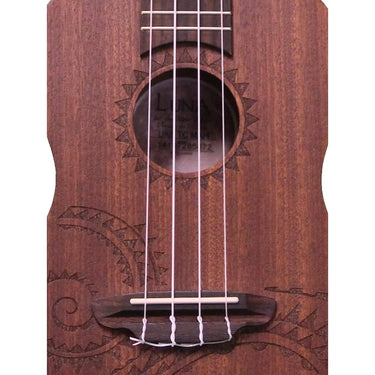 Luna Tattoo Concert Mahogany Ukulele w/ Gig Bag Satin Natural + 1 Year Warranty