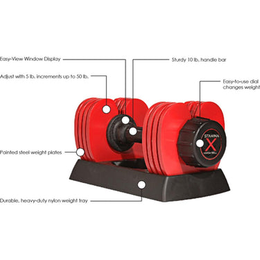 Stamina X 50 lb. Versa-Bell Dumbbell - 05-2150 - Open Box