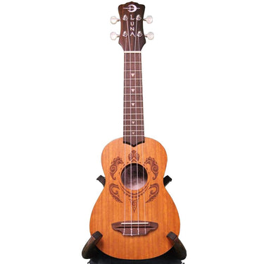 Luna Honu Tribal Turtle Soprano Ukulele Pack with Equipment Bundle