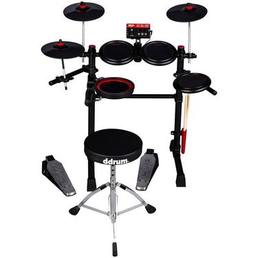 DDRUM Complete Electronic Drum Set w/ Mesh Drum Heads w/ Accessories Bundle