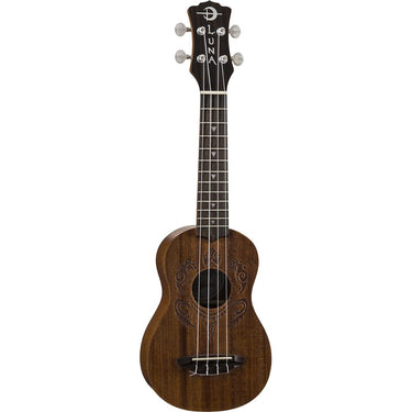 Luna Honu Tribal Turtle Soprano Ukulele Pack w/ Amplifier + Warranty Bundle