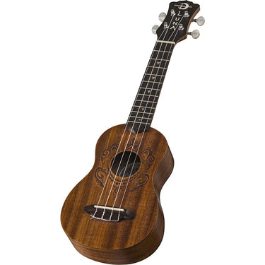 Luna Honu Tribal Turtle Soprano Ukulele Pack w/ Amplifier + Warranty Bundle