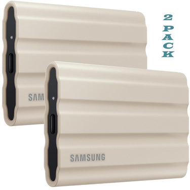 Samsung MU-PE2T0K/AM T7 Shield Portable Solid State Drive 2TB 2022 Beige - (2-Pack)