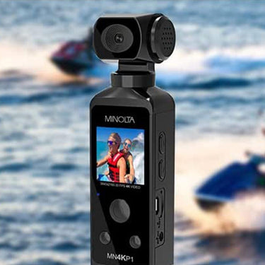 Minolta MN4KP1 4K Ultra HD Pocket Camcorder w/WiFi & Waterproof Housing Open Box