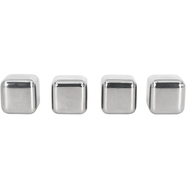Deco Essentials Stainless Steel Ice Cubes with Storage Case, Reusable, 4 Pack