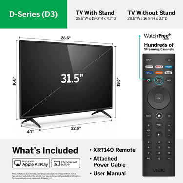 Vizio D-Series 32" Full HD 1080p Smart TV | D32f4-J01 - Refurbished