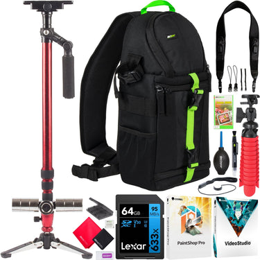 Vivitar ST-6000-RED 59" Video Photo Stabilizer Tripod + Deco Photo Photography Bundle