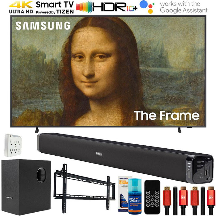 Samsung 43" The Frame QLED 4K UHD Smart TV 2022 with Deco Gear Home Theater Bundle