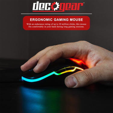 Deco Gear Mechanical Keyboard Cherry MX Red, Anti-Ghost, Custom RGB, Bundled Gaming Mouse