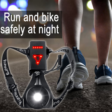 Deco Essentials Wearable Commuter Front and Rear Safety Light, Adjustable Comfort Strap