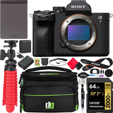 Sony a7 IV Full Frame Mirrorless Camera Body Kit + 512GB Portable SSD + Case Bundle