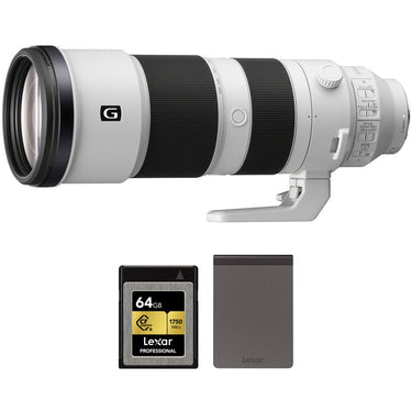 Sony FE 200-600mm F5.6-6.3 G OSS Super Telephoto Zoom Lens w/ Lexar Card +SSD Bundle