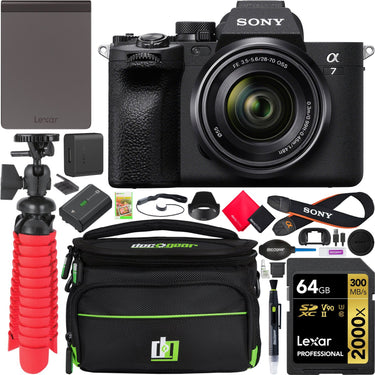Sony a7 IV Mirrorless Full Frame Camera + 28-70mm Lens Kit + 512GB SSD + Case Bundle