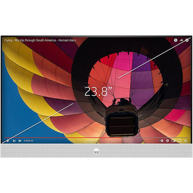 Hewlett Packard 23.8" Intel Celeron J4025 4GB/256GB SSD All-in-One Desktop PC, 24-cb0110