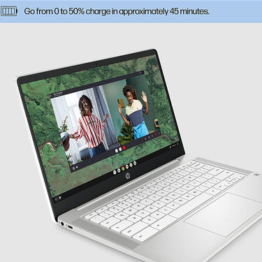 Hewlett Packard Chromebook 14" Touchscreen Laptop, 4/64GB SSD, Ceramic White + Protection Pack