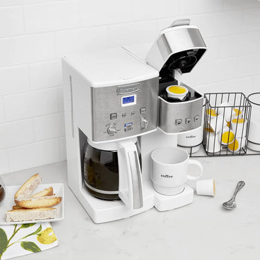 Cuisinart Coffee Center 12-Cup Coffeemaker and Single-Serve Brewer, White (SS-15WP1)