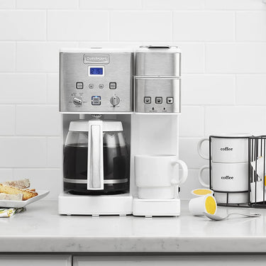 Cuisinart Coffee Center 12-Cup Coffeemaker and Single-Serve Brewer, White (SS-15WP1)