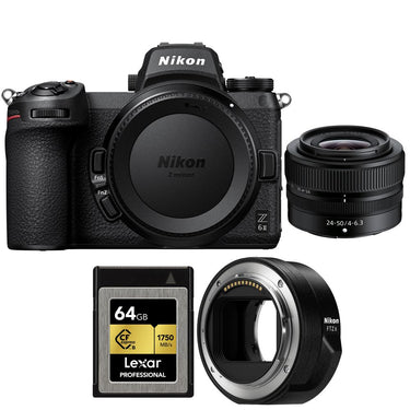 Nikon Z6II Mirrorless Camera 24.5MP FX w/24-50mm f/4-6.3 Zoom Lens + 64GB Bundle