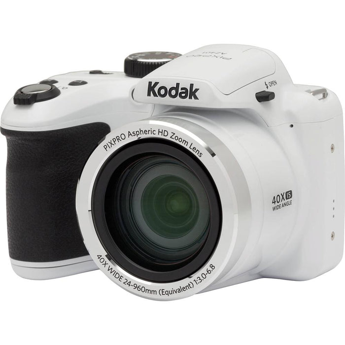 Kodak PIXPRO 16MP 40X Digital Point & Shoot Camera w/ HD Video & 3" LCD AZ401-WH White