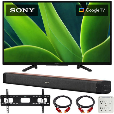 Sony 32" W830K HD LED HDR TV with Google TV with Deco Home 60W Soundbar Bundle