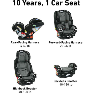 Graco 4Ever DLX 4-in-1 Infant to Toddler Car Seat, Bryant Grey - Open Box