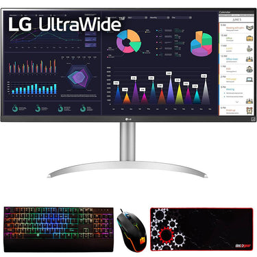 LG 34WQ650-W 34" 21:9 UltraWide Full HD 100Hz IPS Monitor w/ Accessories Bundle
