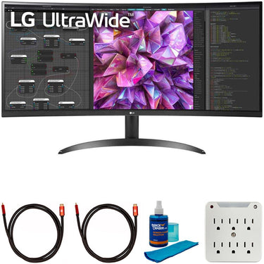 LG 34" 21:9 Curved UltraWide QHD (3440 x 1440) PC Monitor with Cleaning Bundle