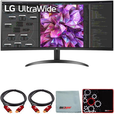 LG 34" 21:9 Curved UltraWide QHD (3440 x 1440) PC Monitor with Mouse Pad Bundle