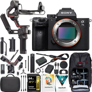 Sony a7 III Mirrorless Full Frame Camera Body Kit + DJI RS 3 Combo Gimbal Bundle