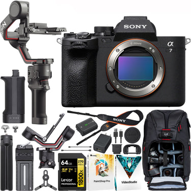 Sony a7 IV Mirrorless Full Frame Camera Body Kit + DJI RS 3 Gimbal Stabilizer Bundle