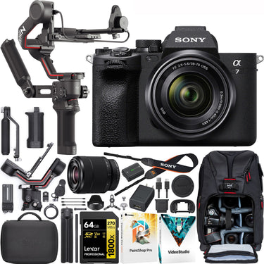 Sony a7 IV Mirrorless Camera + FE 28-70mm Lens Kit + DJI RS 3 Combo Gimbal Bundle