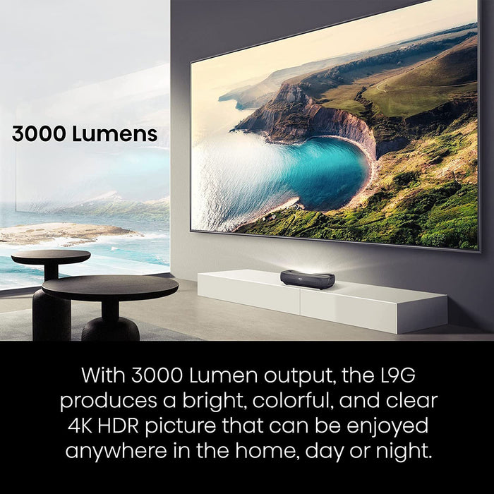 Hisense 100L9G 100" LASER TV TriChroma 4K Projector &  DLT100B 1.0 Gain ALR Screen