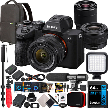 Sony a7 IV Full Frame Mirrorless Camera + 28-60mm F4-5.6 + 28-70mm 2 Lens Kit Bundle