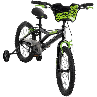 Huffy 21900 16" Mod X Kids' Bike, Black/Green w/ 2 Year Extended Warranty