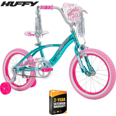 Huffy 21830 N Style Girls' Bike, Blue, 16-inch w/ 2 Year Extended Warranty