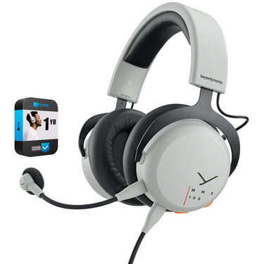 BeyerDynamic MMX 100 Closed Back Analog Gaming Headset, Grey w/ Warranty Bundle