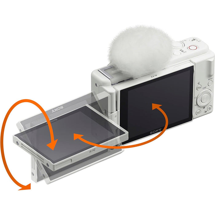  Sony ZV-1F Vlogging Camera, White Bundle with 32GB SD Card,  Camera Bag : Electronics