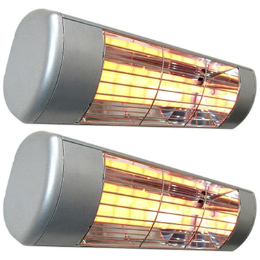 SUNHEAT WL15-B 1500W Commercial Outdoor Wall Mount Heater Silver 2 Pack