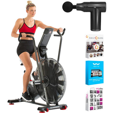 Schwinn 100625 AD7 Airdyne Excersize Bike w/ Massage Gun Bundle