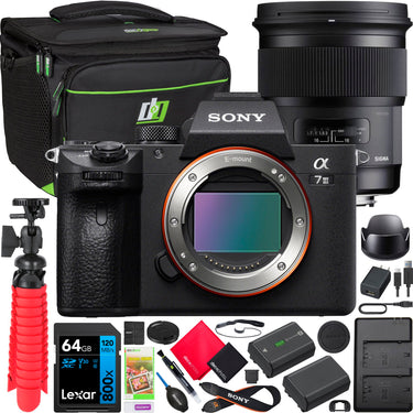 Sony a7 III Mirrorless Full Frame Camera Body Kit + Sigma 50mm F1.4 Art Lens Bundle