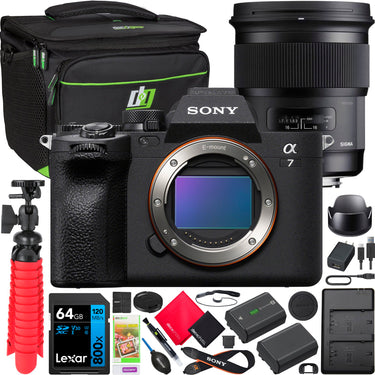 Sony a7 IV Mirrorless Full Frame Camera Body Kit + Sigma 50mm F1.4 Art Lens Bundle
