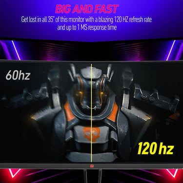 Deco Gear 35" Curved Gaming Ultrawide Monitor, 3440x1440, 120 Hz, 1ms MPRT, (Open Box)