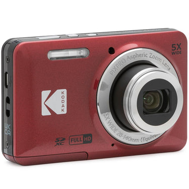 Kodak PIXPRO FZ55 Digital Camera Red with Lexar 64GB Memory Card