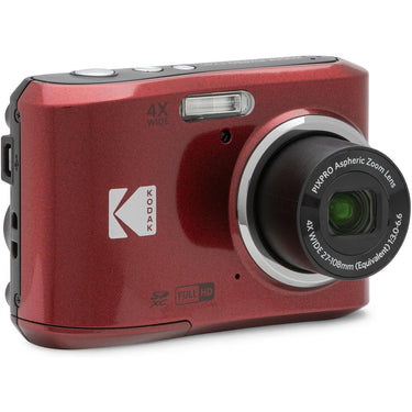 Kodak PIXPRO FZ45 16MP Digital Camera Red with Lexar 64GB Memory Card