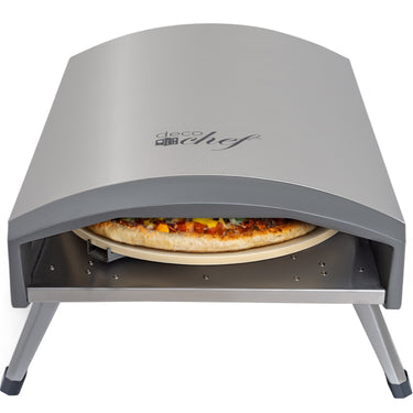 Deco Chef Outdoor Gas Pizza Oven, Portable Design, Self-Rotating Baking Stone, Stainless