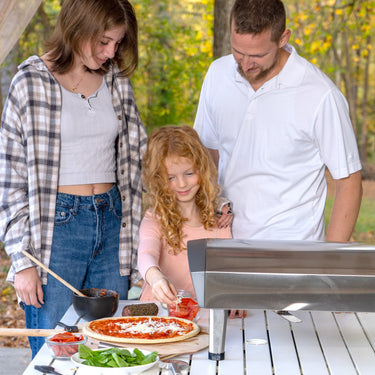 Deco Chef Outdoor Gas Pizza Oven, Portable Design, Self-Rotating Baking Stone, Stainless