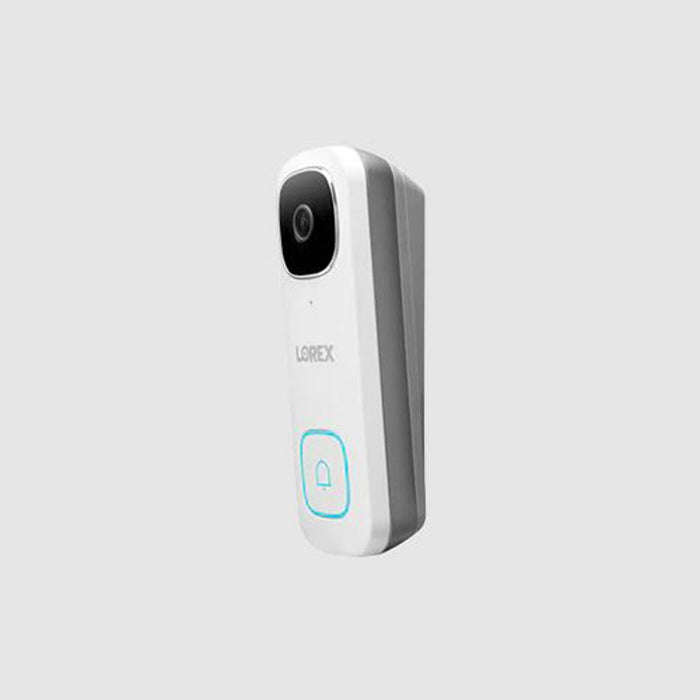 Lorex B451AJD-E 2K Wired Video Doorbell, White w/ 2-Pack Wi-Fi Camera Bundle
