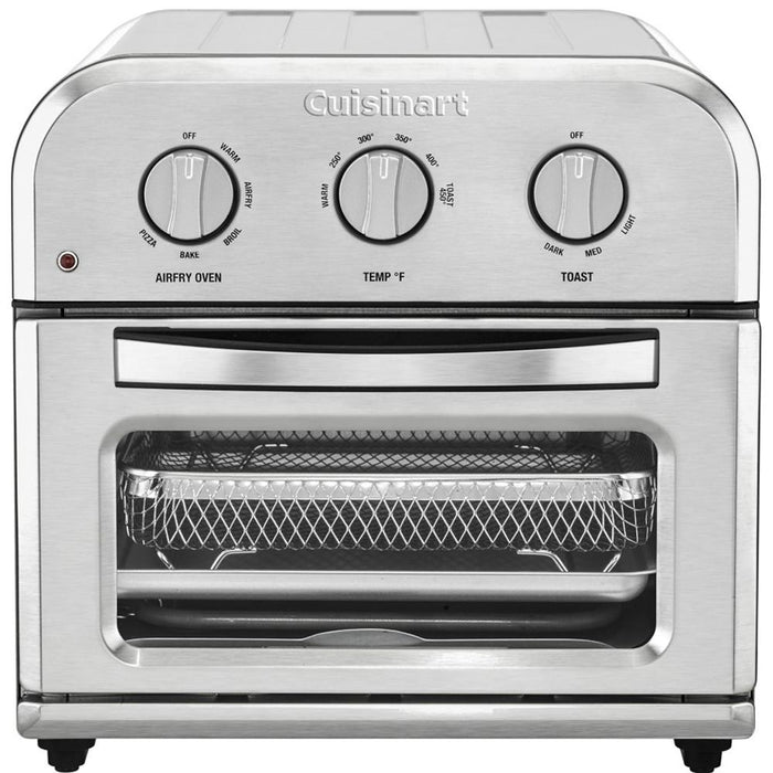 Cuisinart Compact AirFryer/Convection Toaster Oven Steel + Knife and Oven Mitt