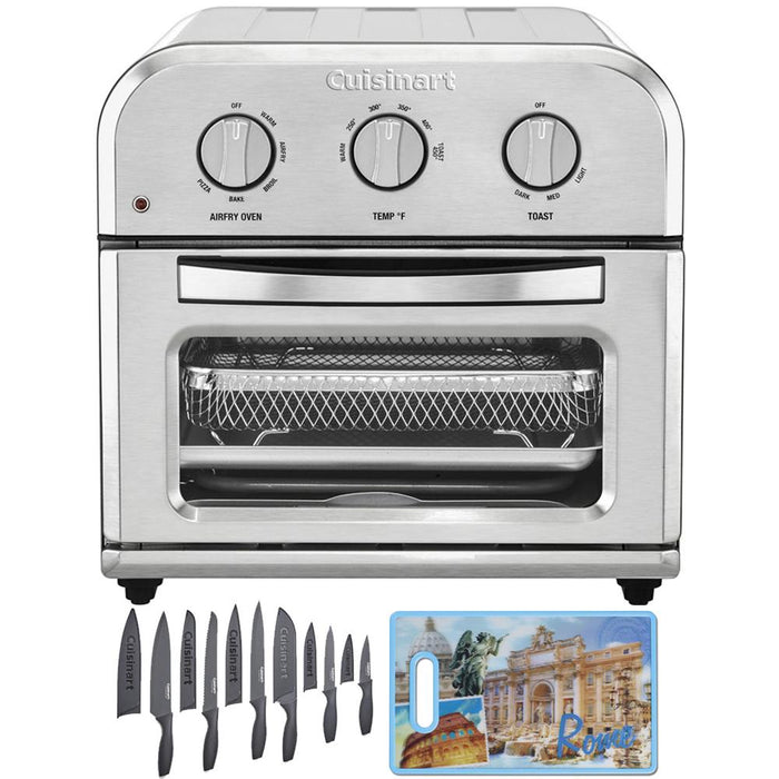 Cuisinart Compact AirFryer/Convection Toaster Oven Steel + Cutlery Set & Board